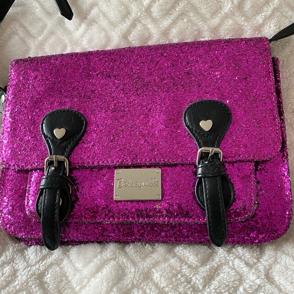 BETSYVILLE PURPLE GLITTERY CROSSBODY PURSE - Picture 2 of 5